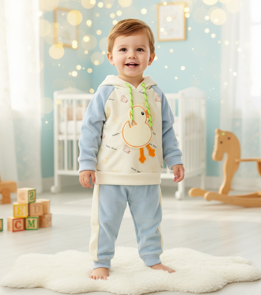 Hooded baby sweatshirt set