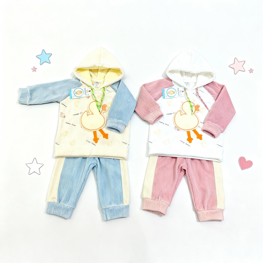 Hooded baby sweatshirt set