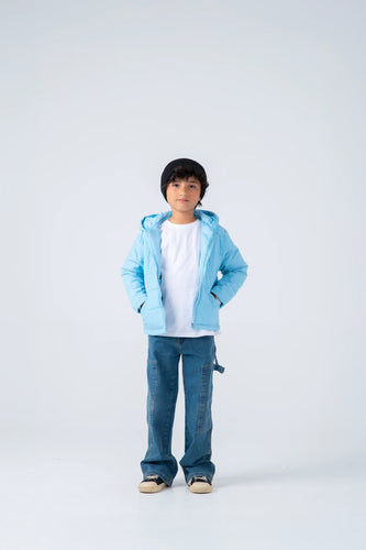 Boys Sky Blue Puffer Jacket