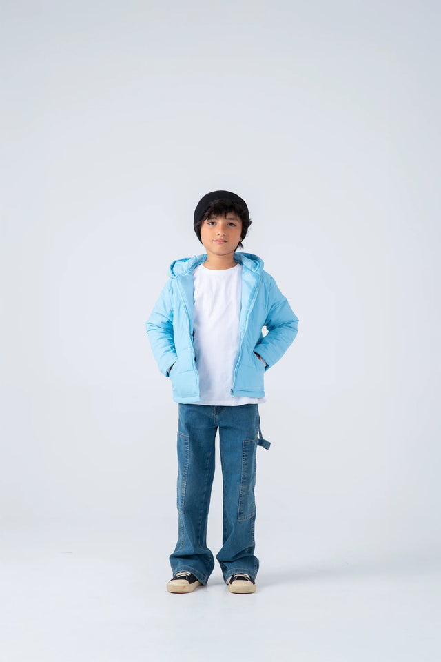 Boys Sky Blue Puffer Jacket