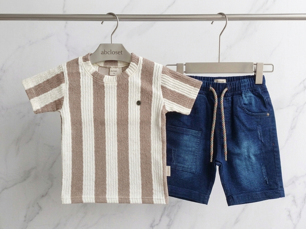 Short Sleeve Seersucker t-shirt and shorts