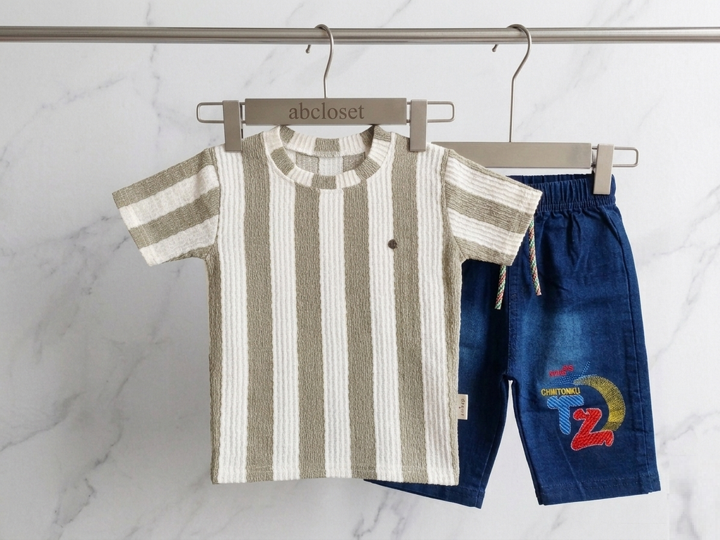Short Sleeve Seersucker t-shirt and shorts