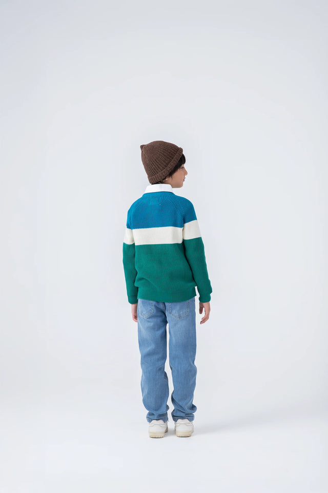 Boys Color Stride Knit Sweater
