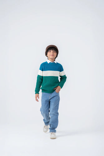 Boys Color Stride Knit Sweater