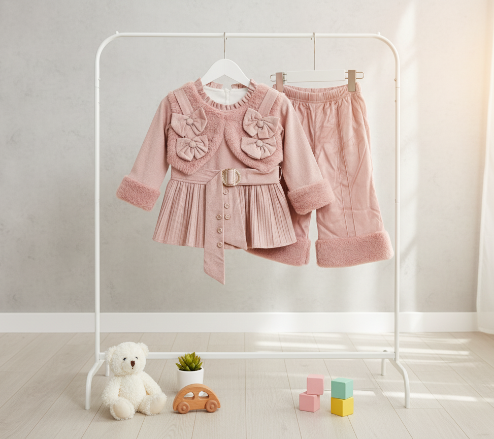 Baby Girl Blush Bow Outfit
