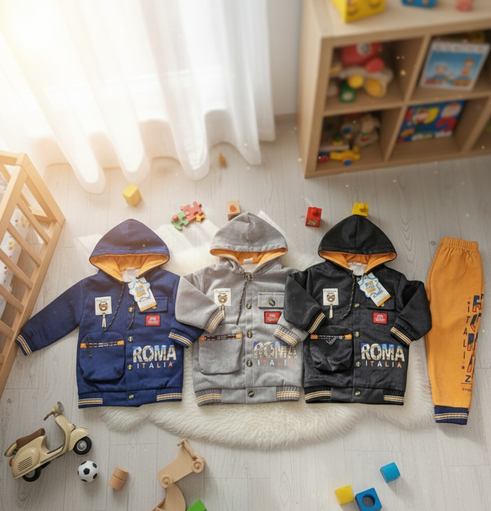Kids Velvet Hoodie Set