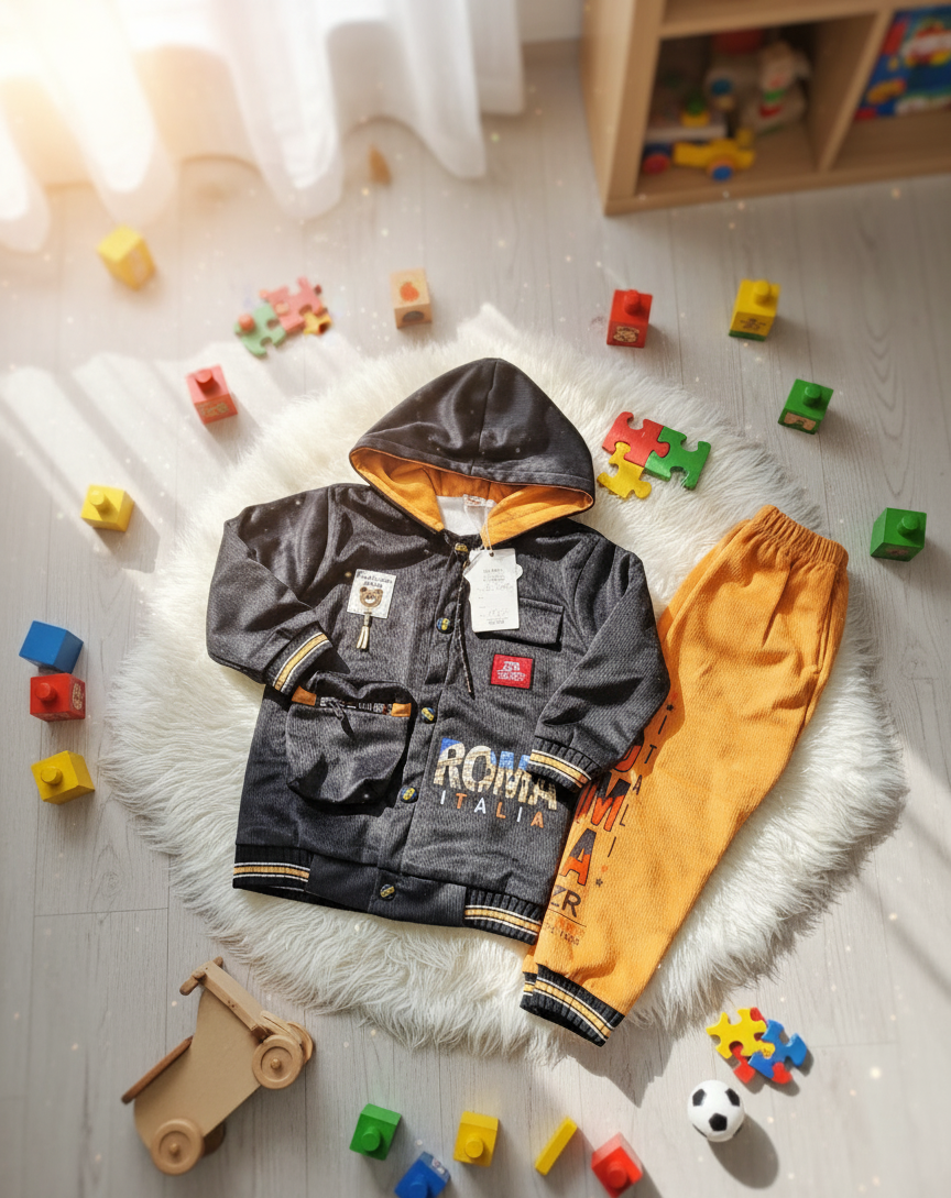 Kids Velvet Hoodie Set