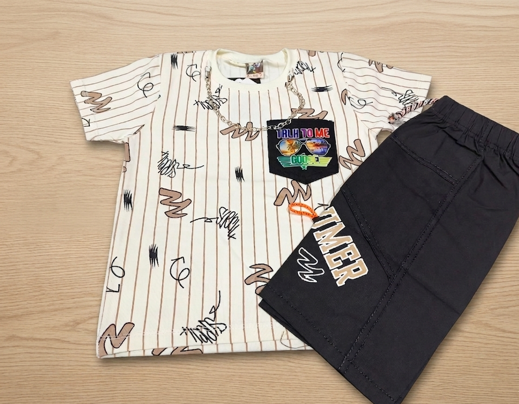 Half sleeve Shirt and black shorts set