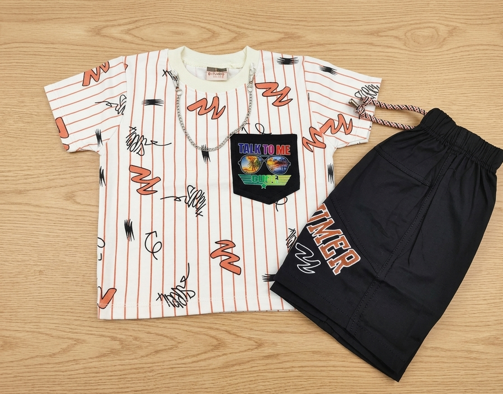 Half sleeve Shirt and black shorts set