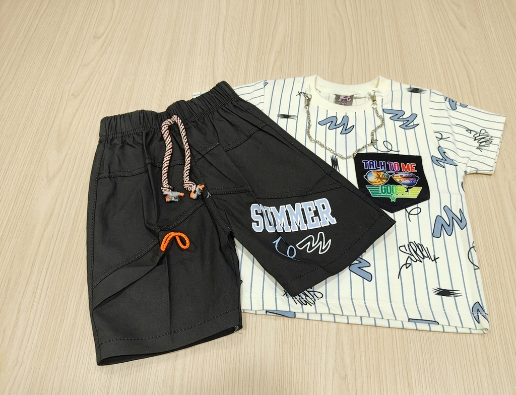 Half sleeve Shirt and black shorts set
