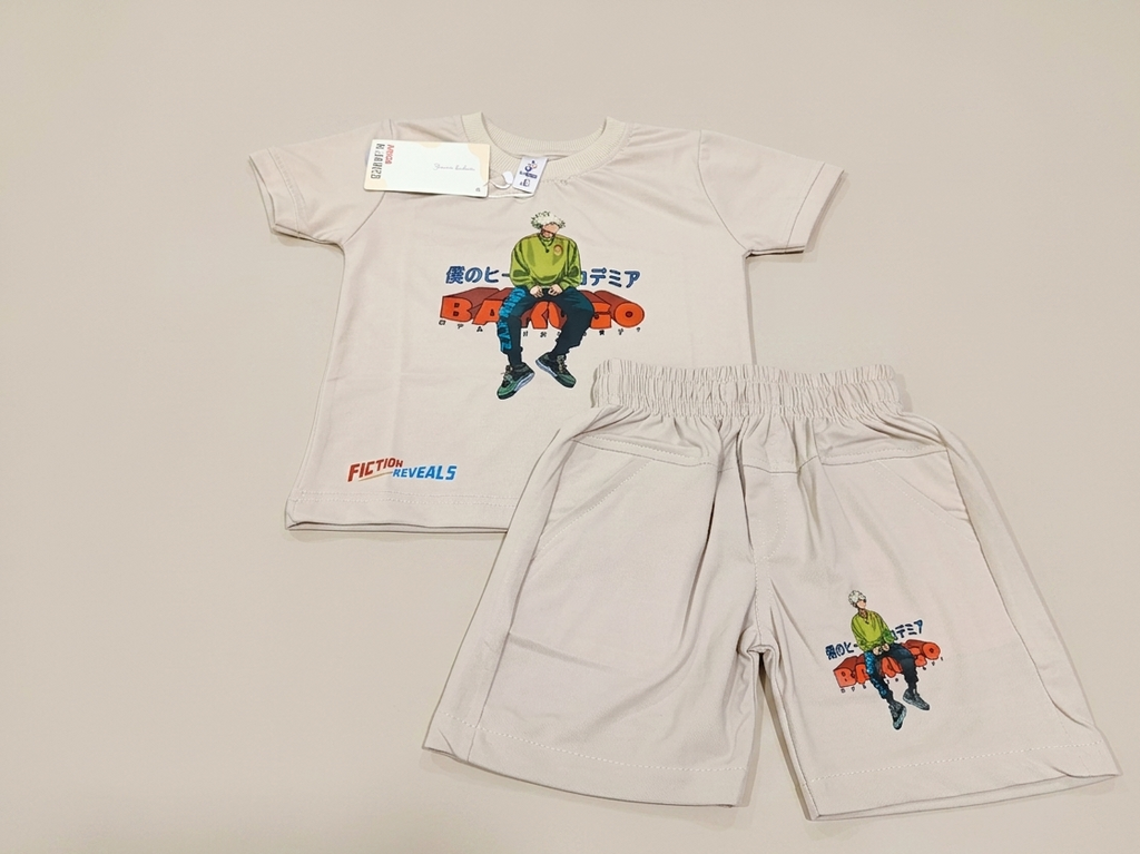 Half sleeve Anime Duo Shirt and shorts set