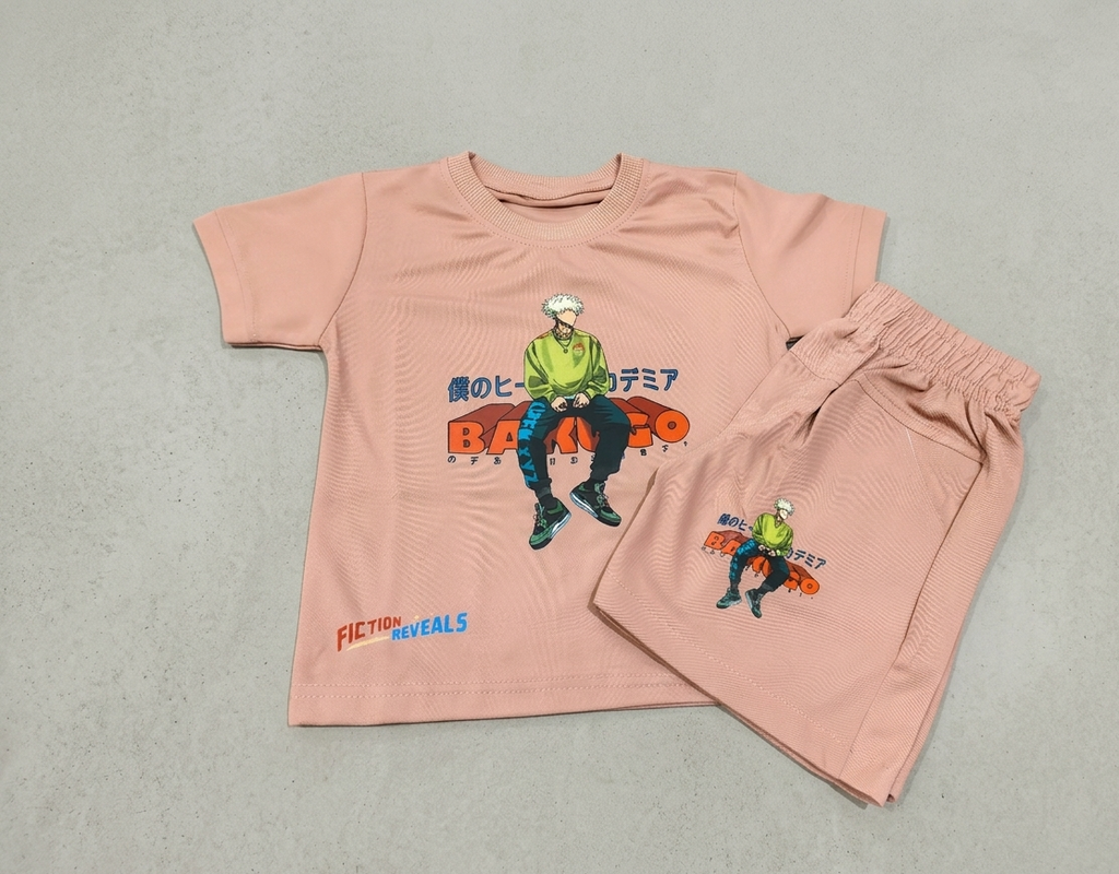 Half sleeve Anime Duo Shirt and shorts set