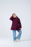 Girls' Maroon Felt Coat