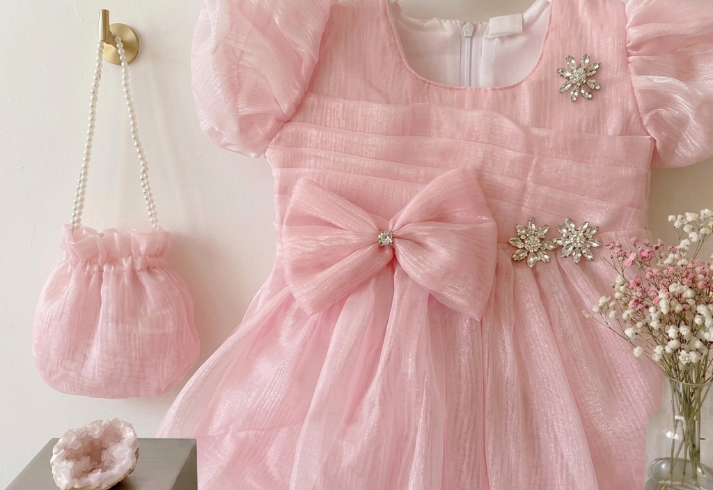 Pink Cheesha silk frock