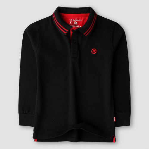 Black Boys Full Sleeves Polo