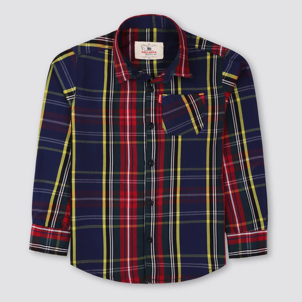 Boys Multicolor Plaid Shirt