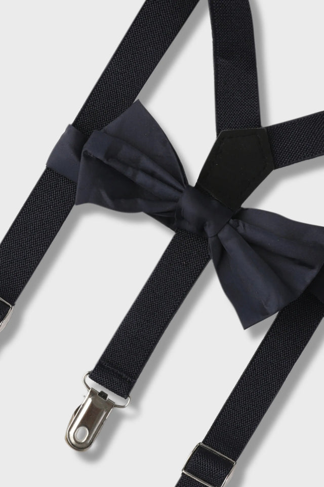 Boys Navy Gallace & Bow Tie Set