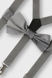 Boys Grey Gallace & Bow Tie Set