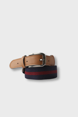 Boys Navy & Red Striped Belt