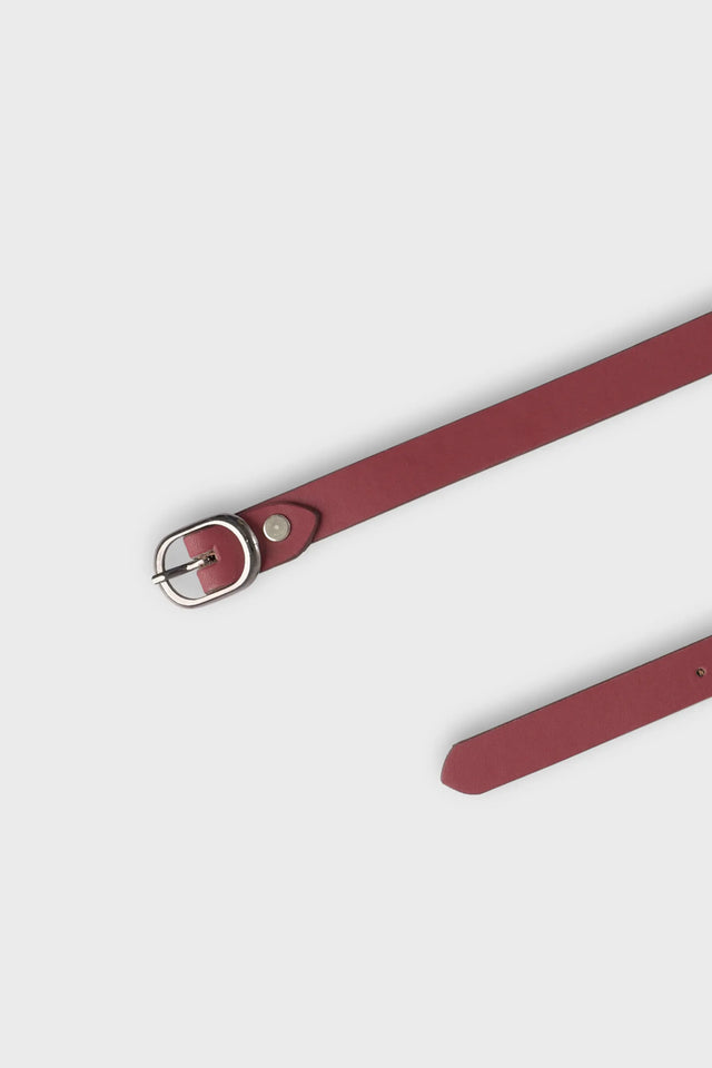 Girls Burgundy Leather Belt