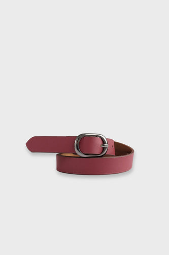 Girls Burgundy Leather Belt