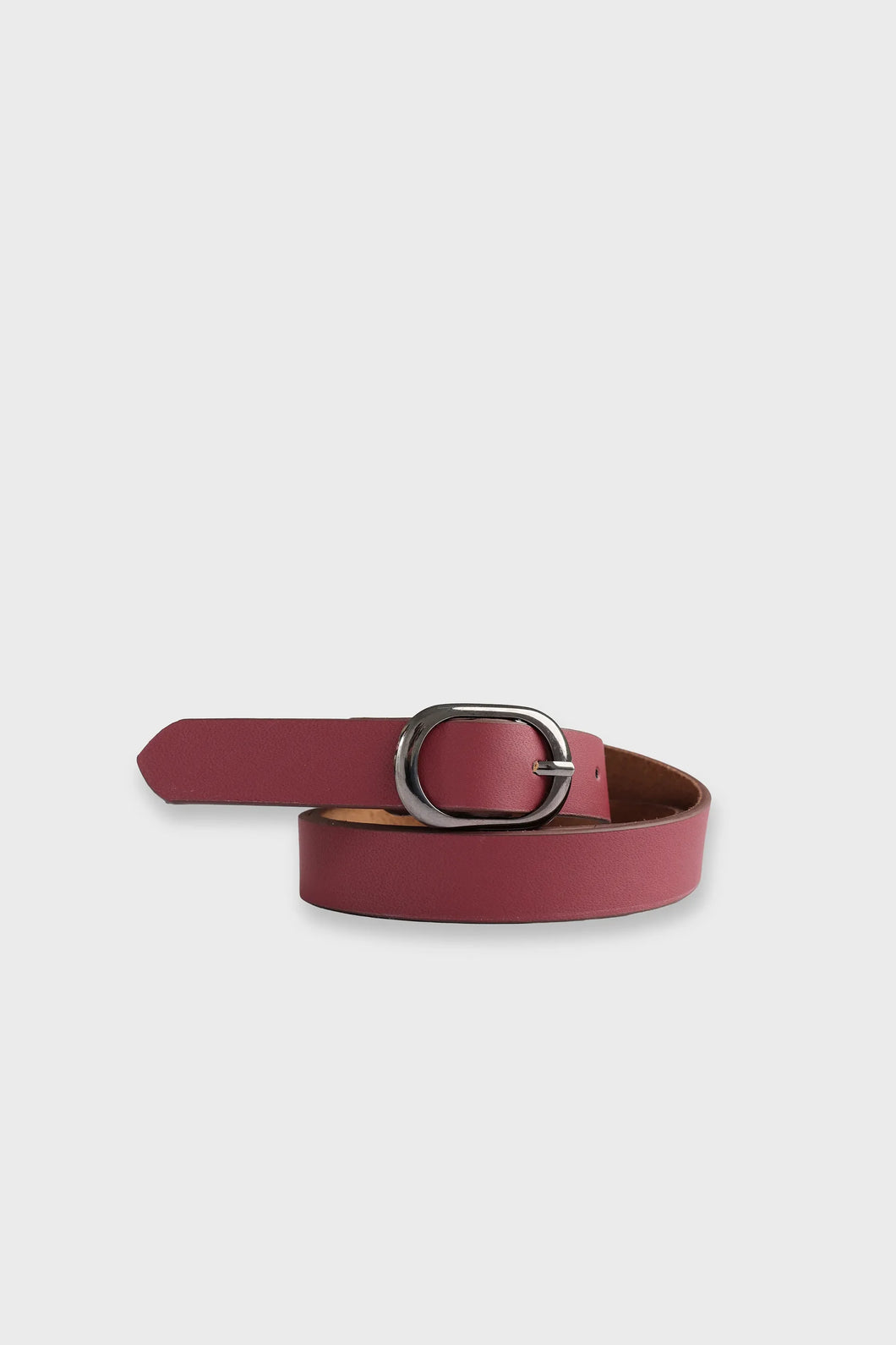 Girls Burgundy Leather Belt