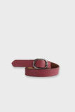Girls Burgundy Leather Belt