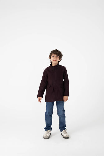 Boys Burgundy Felt Coat
