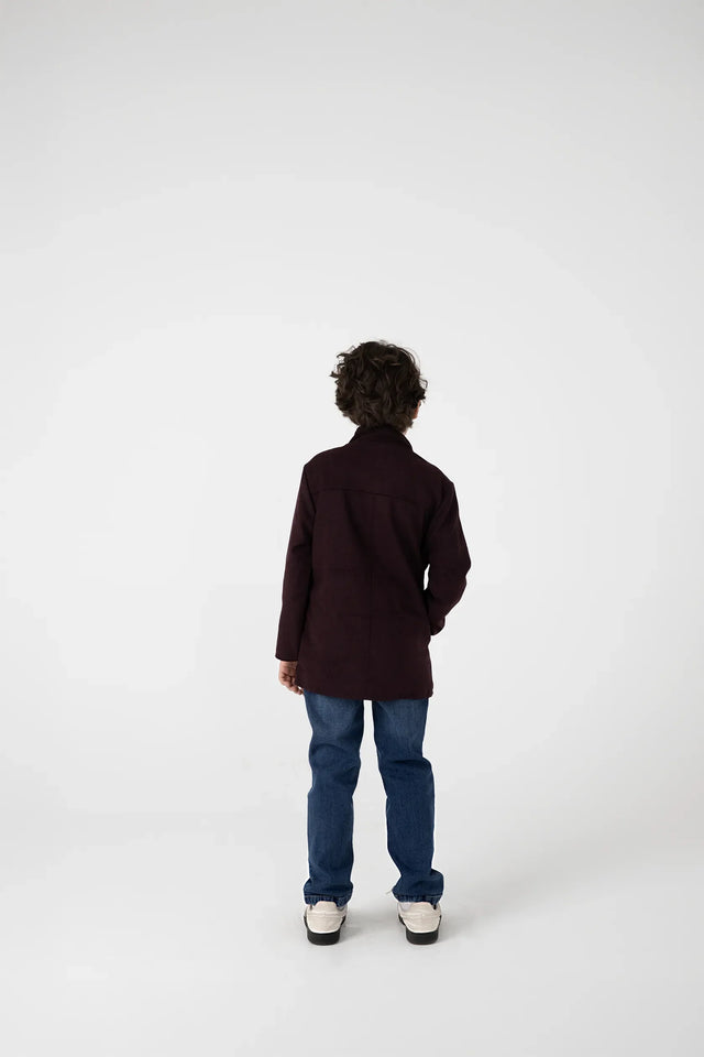 Boys Burgundy Felt Coat