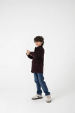 Boys Burgundy Felt Coat