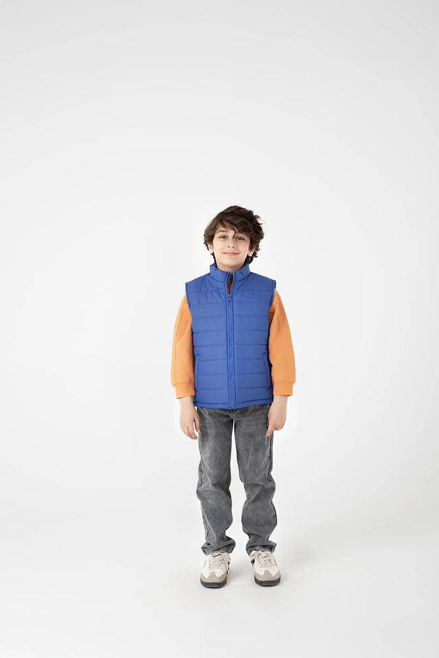 Boys Royal Sleeveless Puffer Jacket