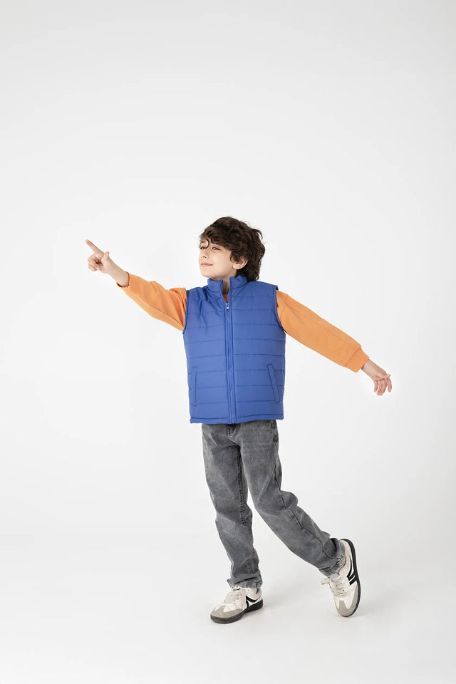 Boys Royal Sleeveless Puffer Jacket