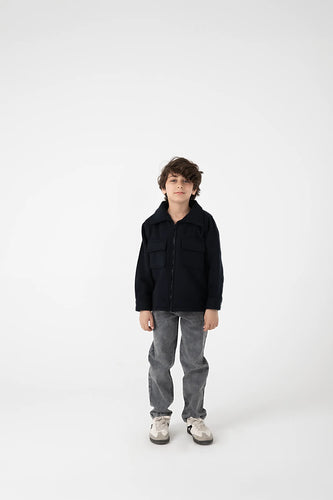 Black Bold Boys Felt Jacket