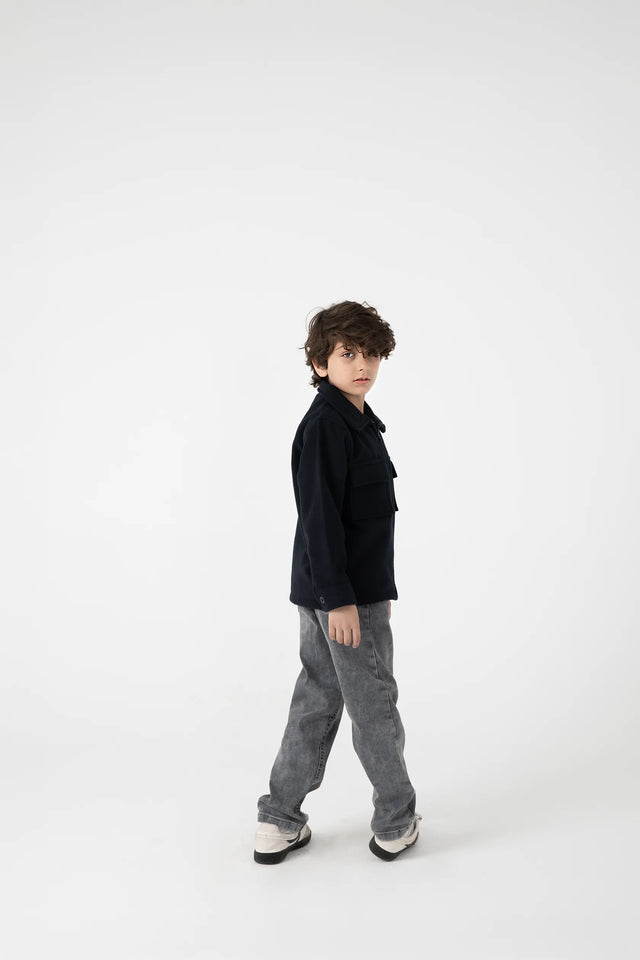 Black Bold Boys Felt Jacket