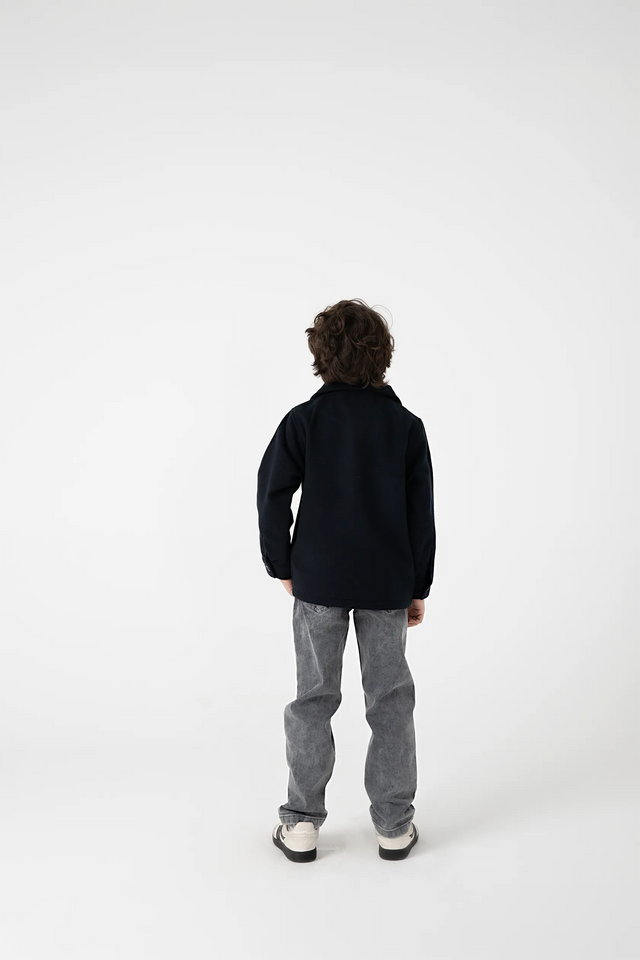 Black Bold Boys Felt Jacket