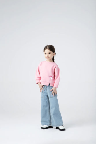 Girls' Puffy Pink Fleece Sweatshirt