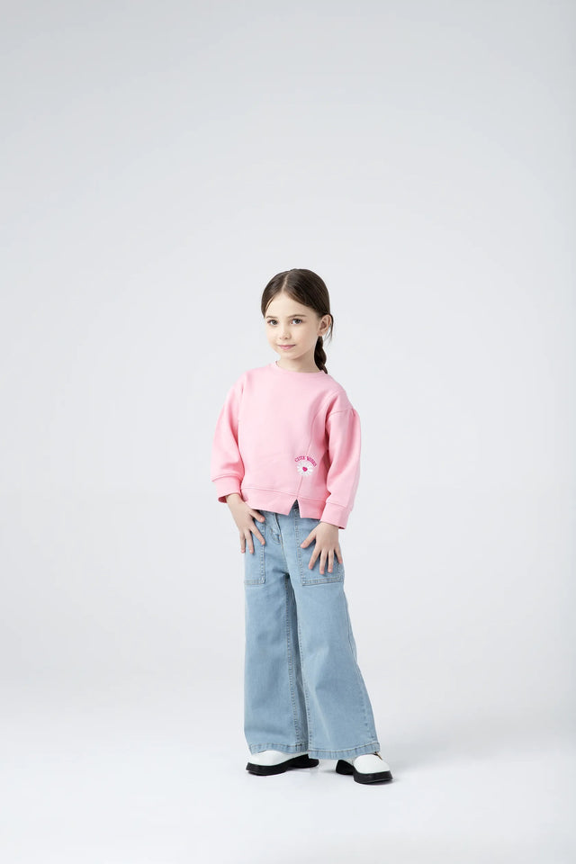 Girls' Puffy Pink Fleece Sweatshirt