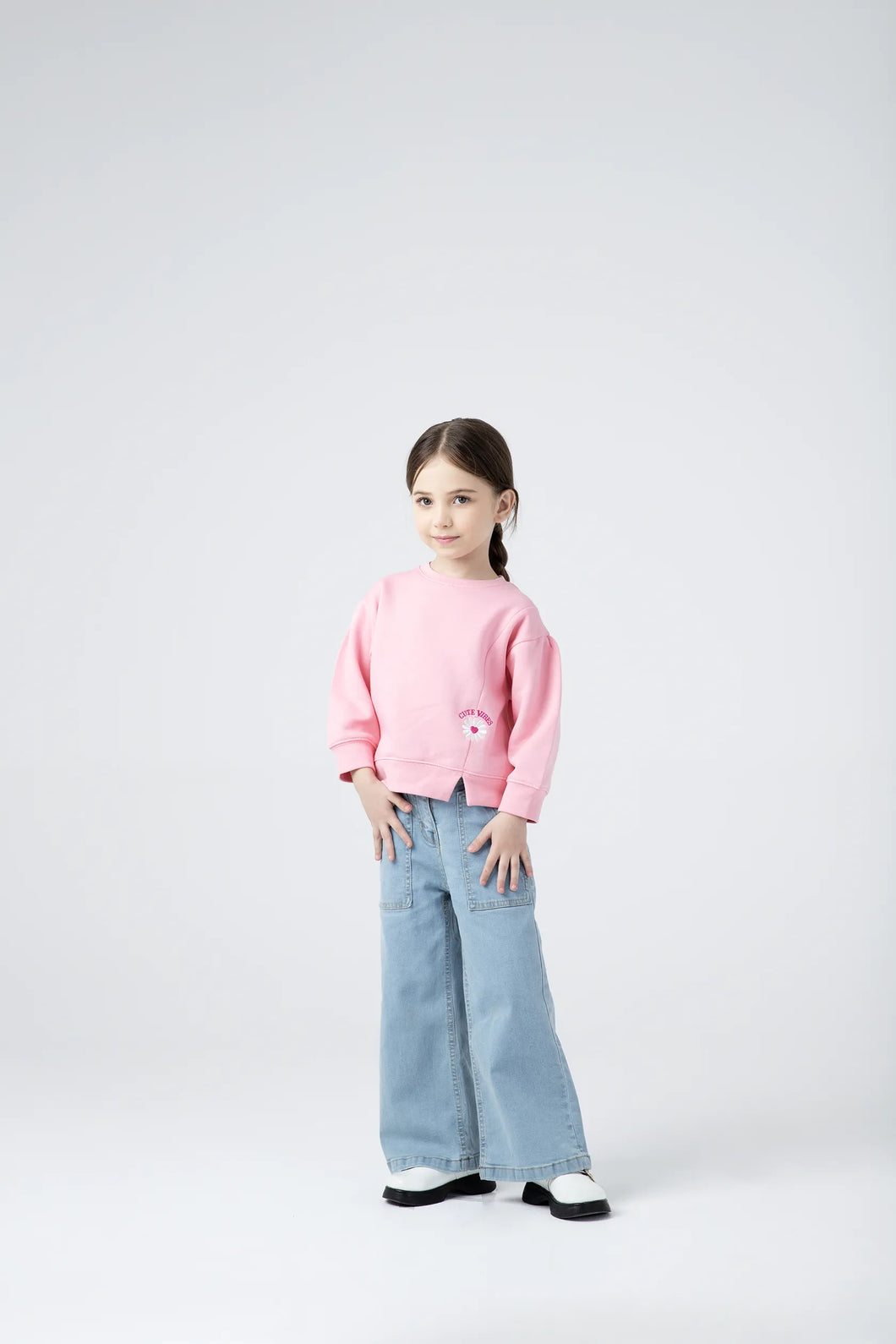 Girls' Puffy Pink Fleece Sweatshirt