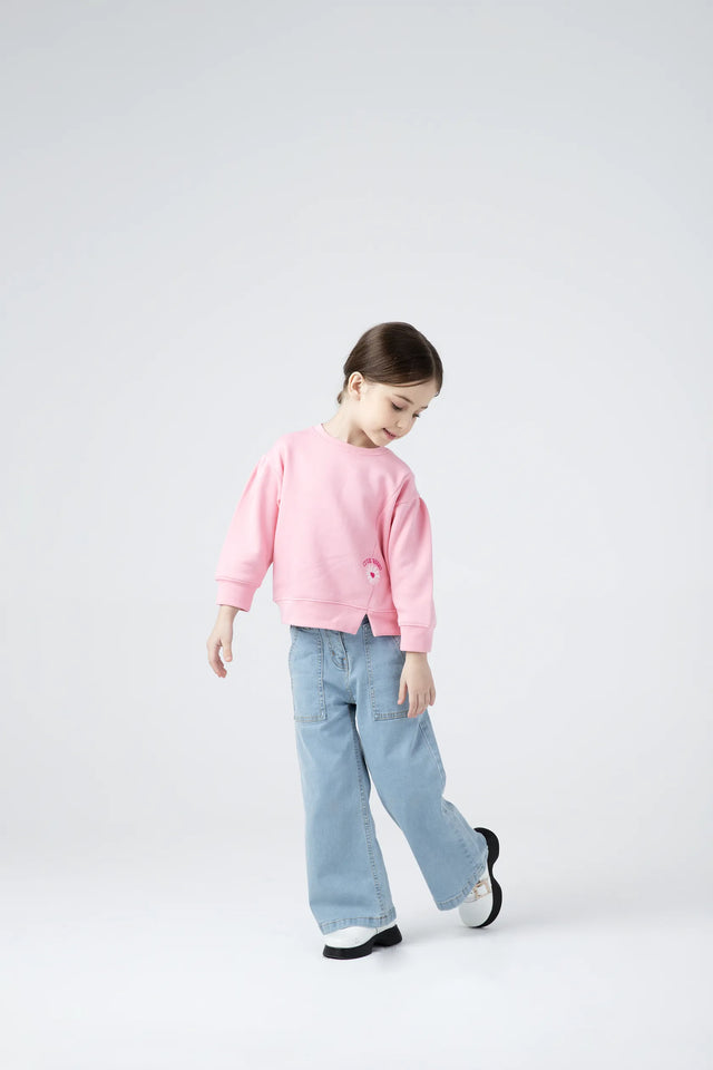 Girls' Puffy Pink Fleece Sweatshirt