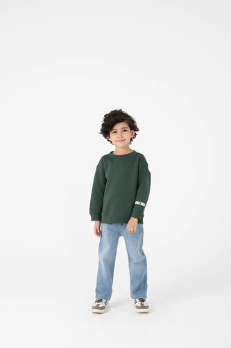 Boys Deep Green Fleece Sweatshirt