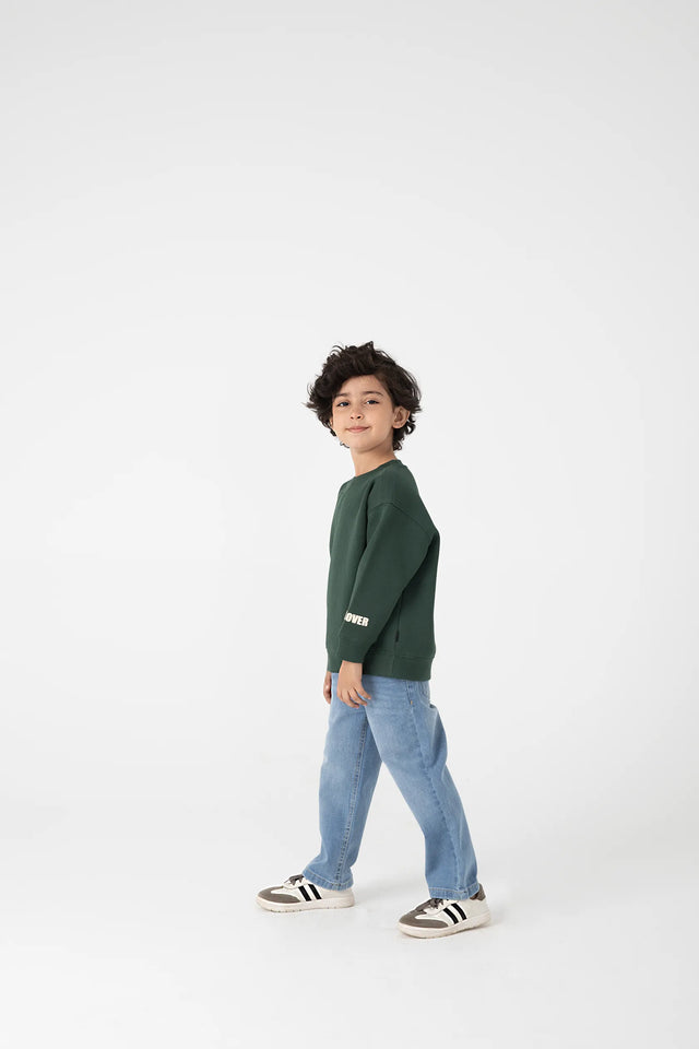 Boys Deep Green Fleece Sweatshirt