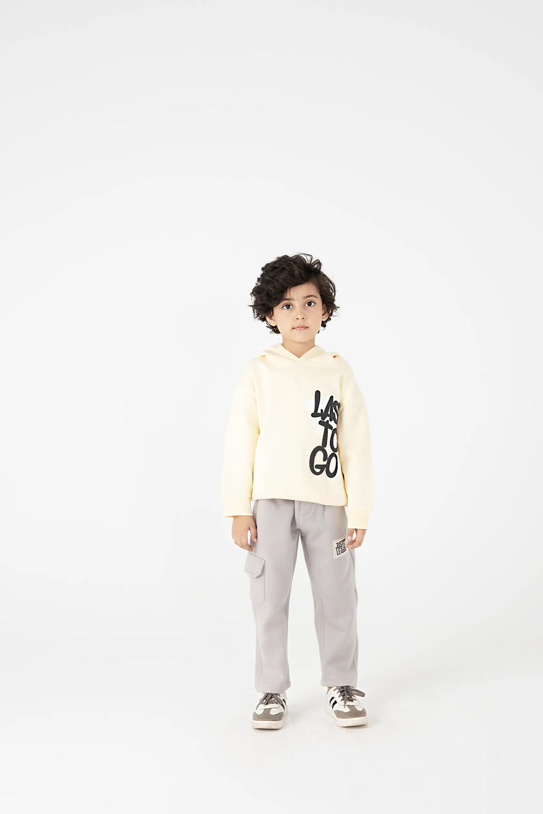 Boys Pale Yellow Graphic Fleece Hoodie