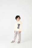 Boys Pale Yellow Graphic Fleece Hoodie