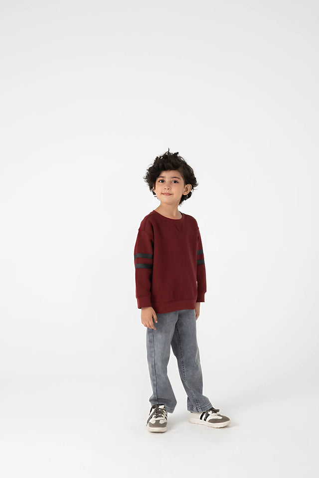 Boys Burgundy Bolt Fleece Sweatshirt