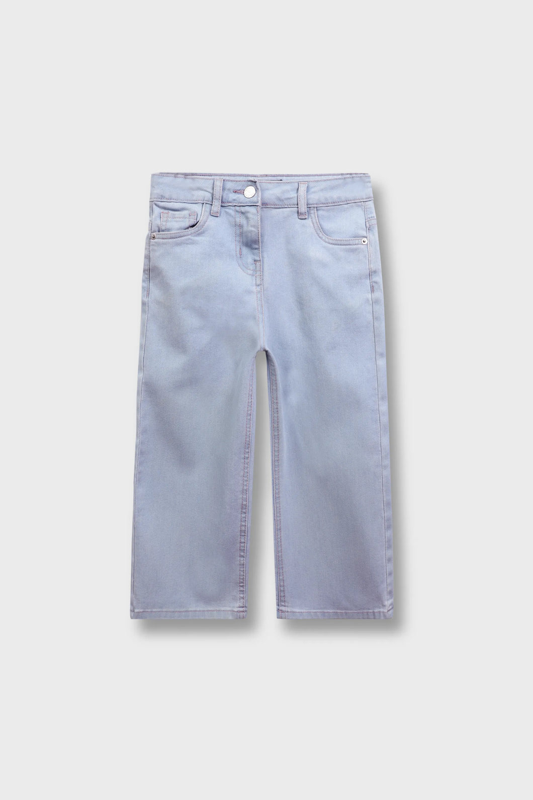 Girls Light Blue Wide-Leg Jeans