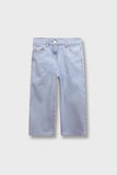 Girls Light Blue Wide-Leg Jeans