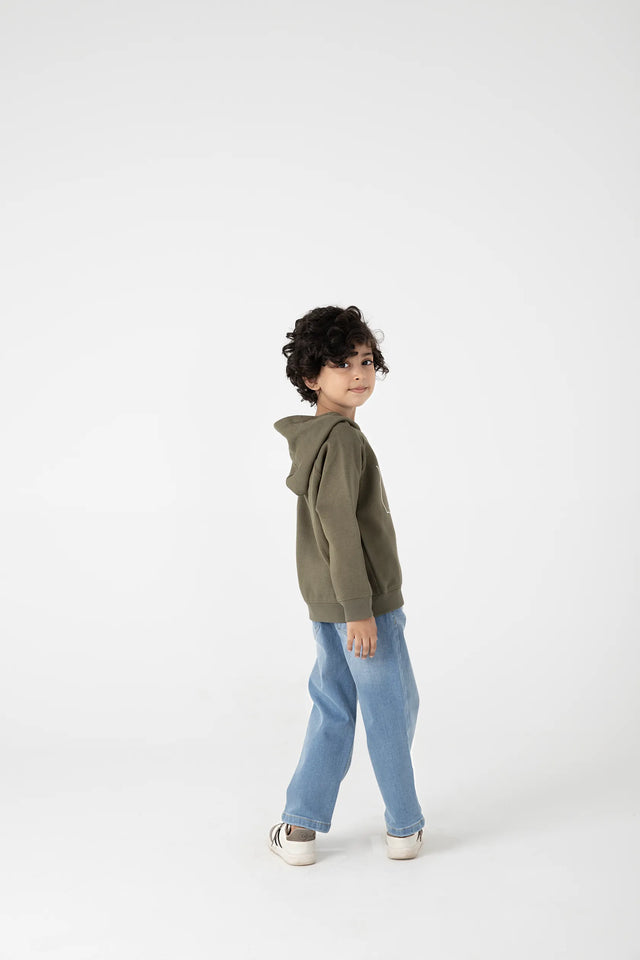 Boys Olive Skater Vibe Fleece Hoodie