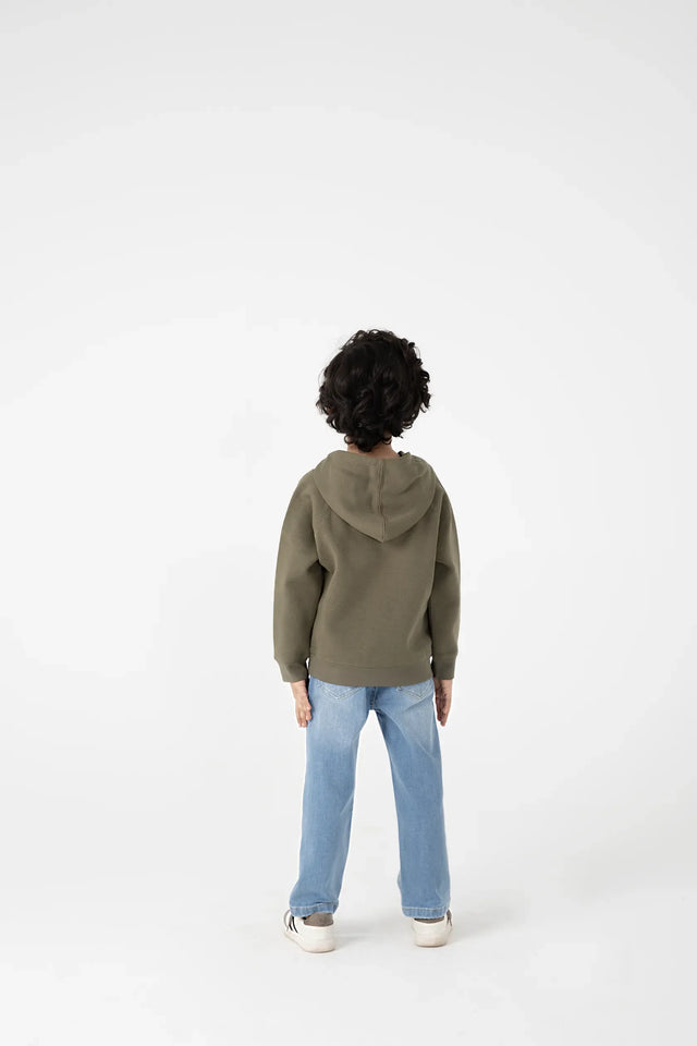 Boys Olive Skater Vibe Fleece Hoodie