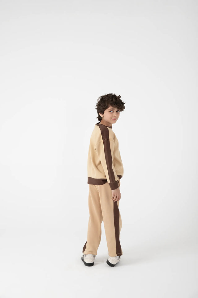 Boys Beige Fleece Co-Ord Set