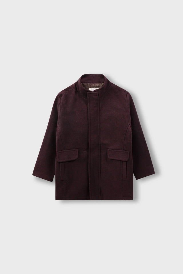 Boys Burgundy Felt Coat
